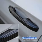 carbon fiber door handle cover on silver colour civic