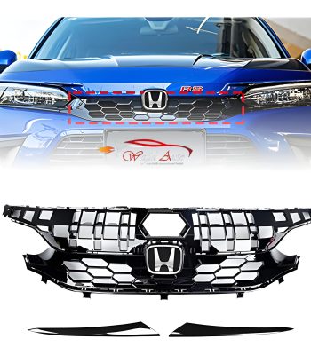 honda civic 2022-2024 honeycomb piano black grill