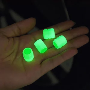 Luminous Valve Caps Fluorescent Green Blue Night Glowing Car Motorcycle Bicycle Wheel Styling Tyre Hub Luminous Cap Decor2