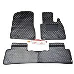 7d custom floor mats in black colour skin stitch for every car