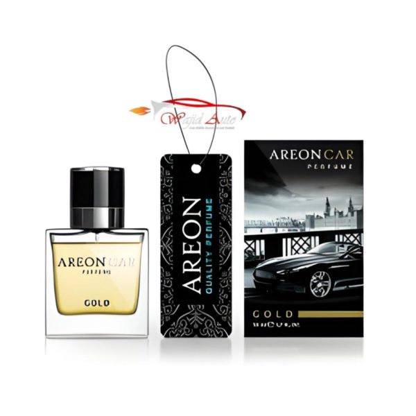 Areon quality car perfume box gold with hanging card