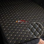 Black colour 7d cargo mat in skin colour stitching for every car