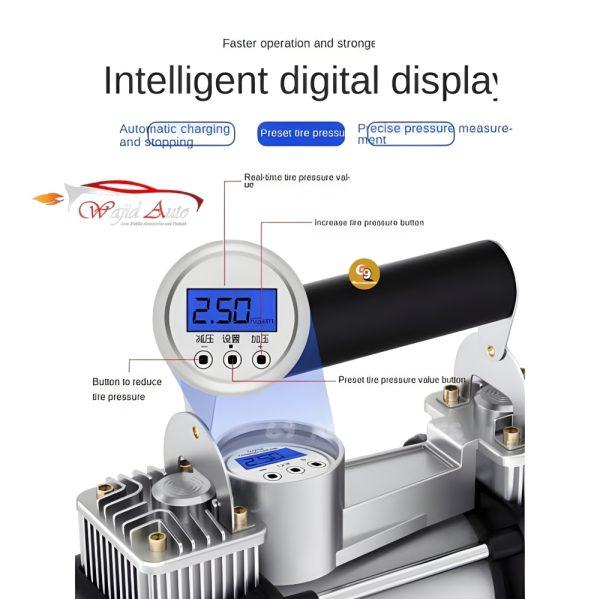 Double cylinder digital air compressor for car use