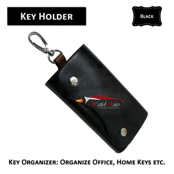 black colour leather key organizer or key chain
