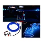 Car dashboard light neon glowing wire blue.