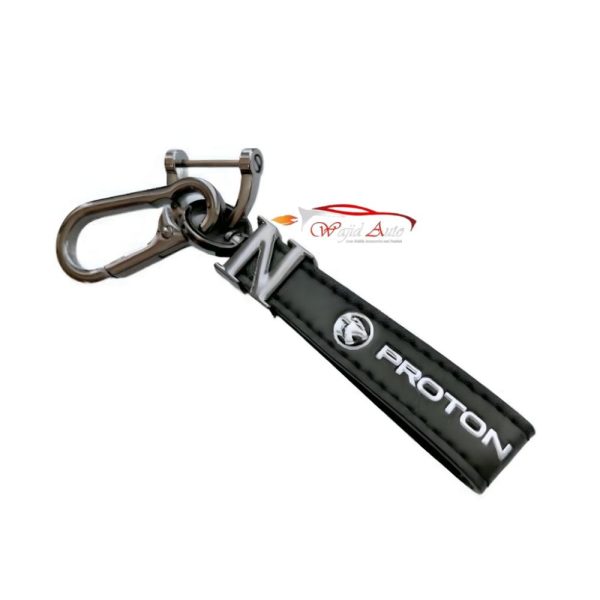 Proton logo leather key chain