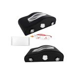 Pu leather tissue box car style with clock in black colour