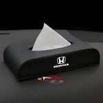 Pu leather tissue box honda logo in black colour