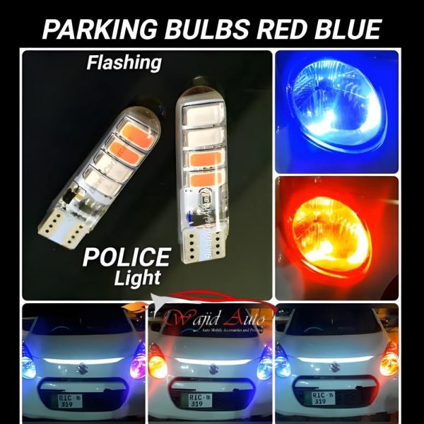Car Red and blue parking bulb dual blinking flasher