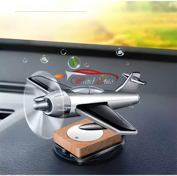 Solar aeroplane perfume in silver colour.areoplane fin rotate with solar light
