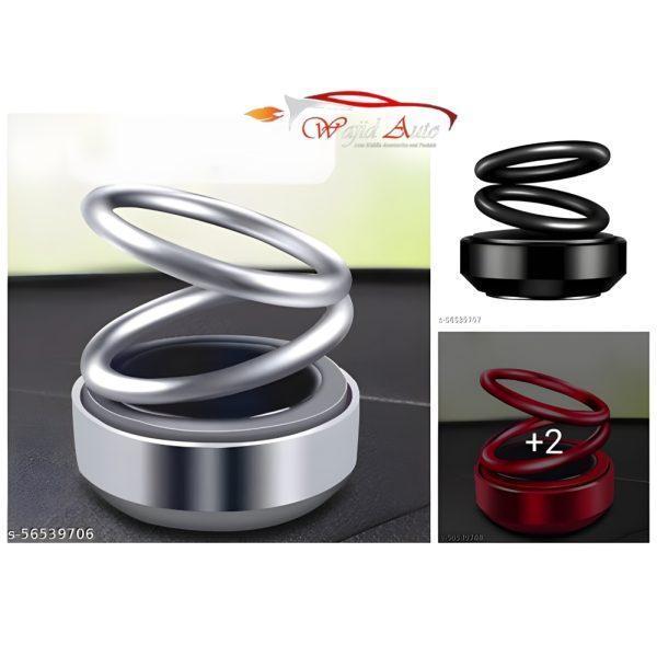 Solar rotating car perfume in silver red black colour