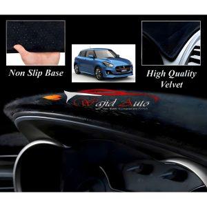 Suzuki swift 2022 velvet dashboard mat in black colour