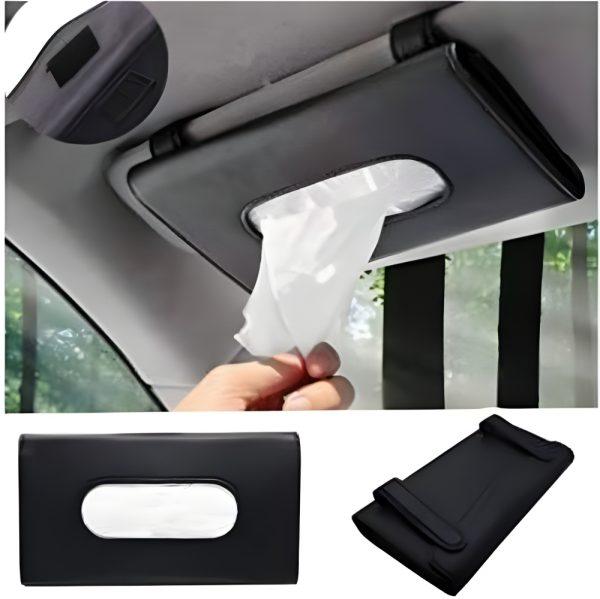 Tissue box sun visor fitting in black colour