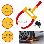 anti theft tyre lock in red and yellow colour