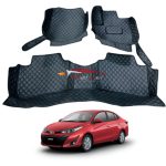 Yaris 7d max mats in black colour 3pc set