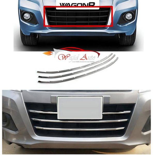 wagon r bumper grill chrome 3pc