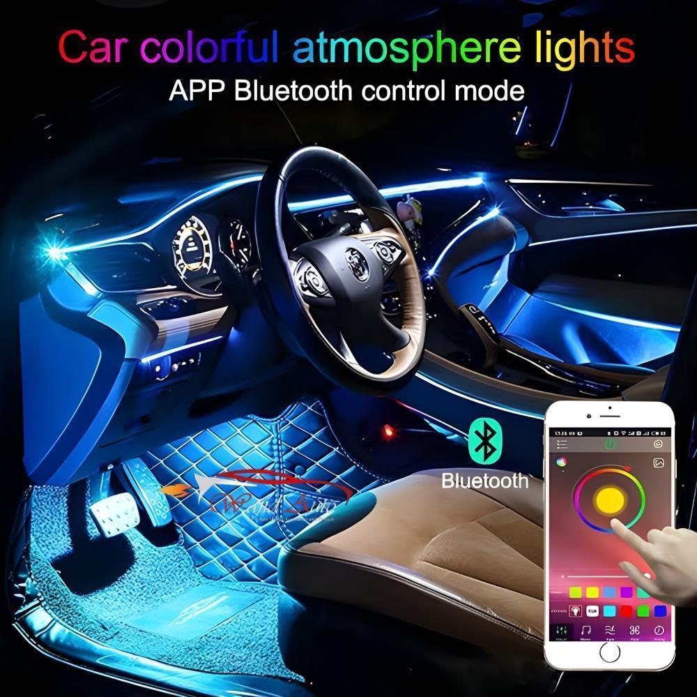 CAR INTERIOR ATMOSPHER LIGHTS IN MULTI COLOUR WITH BLUETOOTH CONTROLLER