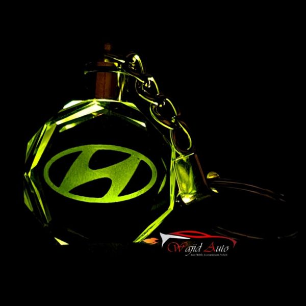 Crystal led key chain hyundai
