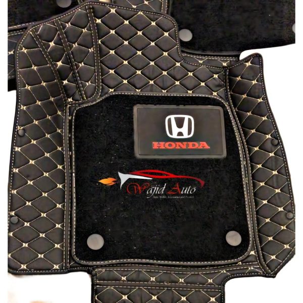 black colour 9d luxury mats for honda