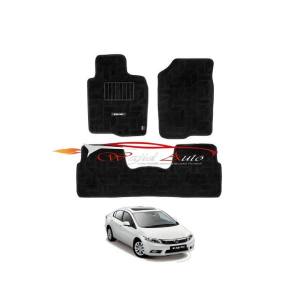 Honda civic 2012-2015 rebirth carpet floor mats black