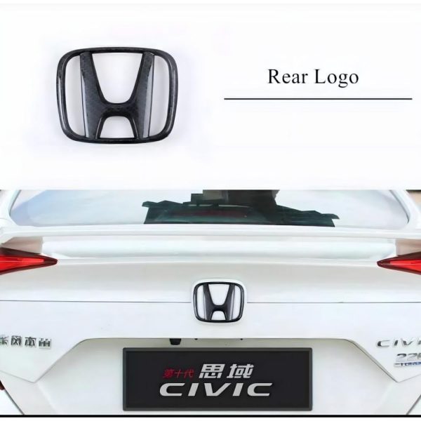 Honda civic x 2016,2017,2018,2019,2020,2021 rear logo carbon