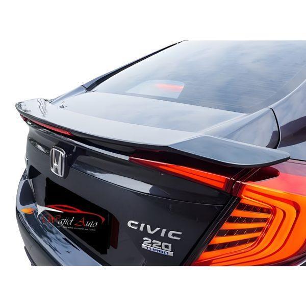 Honda civic x 2016-2021 rs trunk spoiler abs plastic