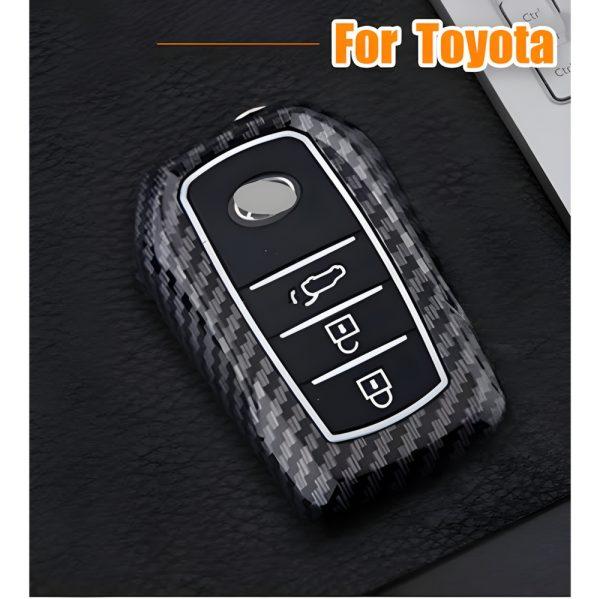Toyota Fortuner 3 button carbon key case