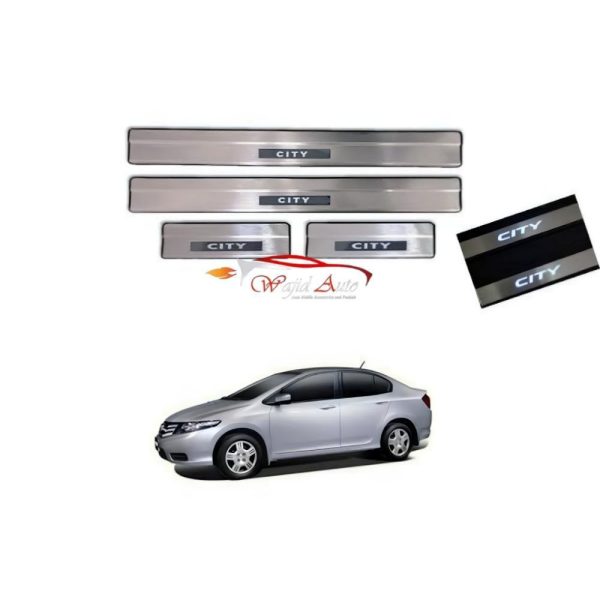 Honda City 2010-2020 metal sill plates silver
