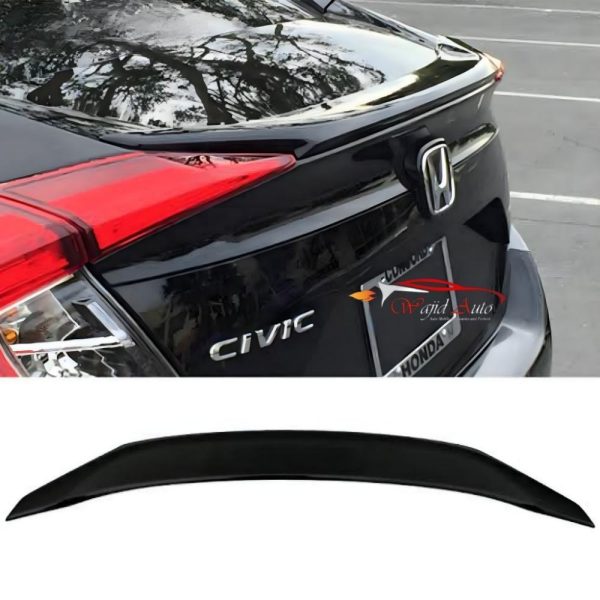 Honda civic x trunk lip spoiler abs plastic