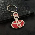 Metal key chain toyota red