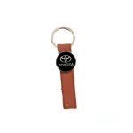 Toyota leather strap brown key chain