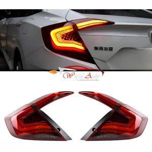 Honda civic x tail lights snake style red colour