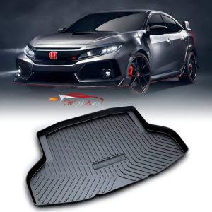 Honda Civic X tpu plastic trunk mat in black colour