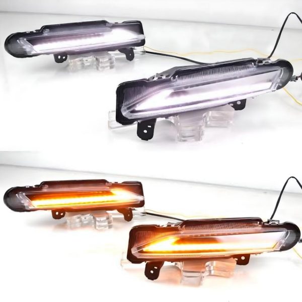 Front bumper drl nike style for toyota yaris with parking light white and indicator orange