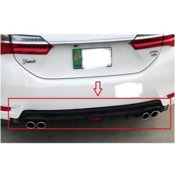 Double tip diffuser black for corolla 2015-2022