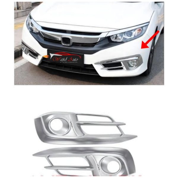 Fog light cover full chrome for honda civic x