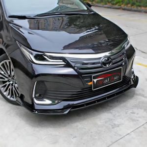 Universal car bumper splitter spike style glossy black