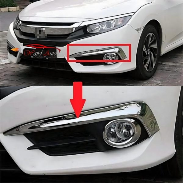 Honda Civic x Fog light Cover eyebrow chrome