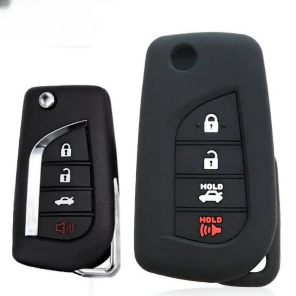 Silicone key cover for Toyota corolla 2015-2017 folding key jack knife key