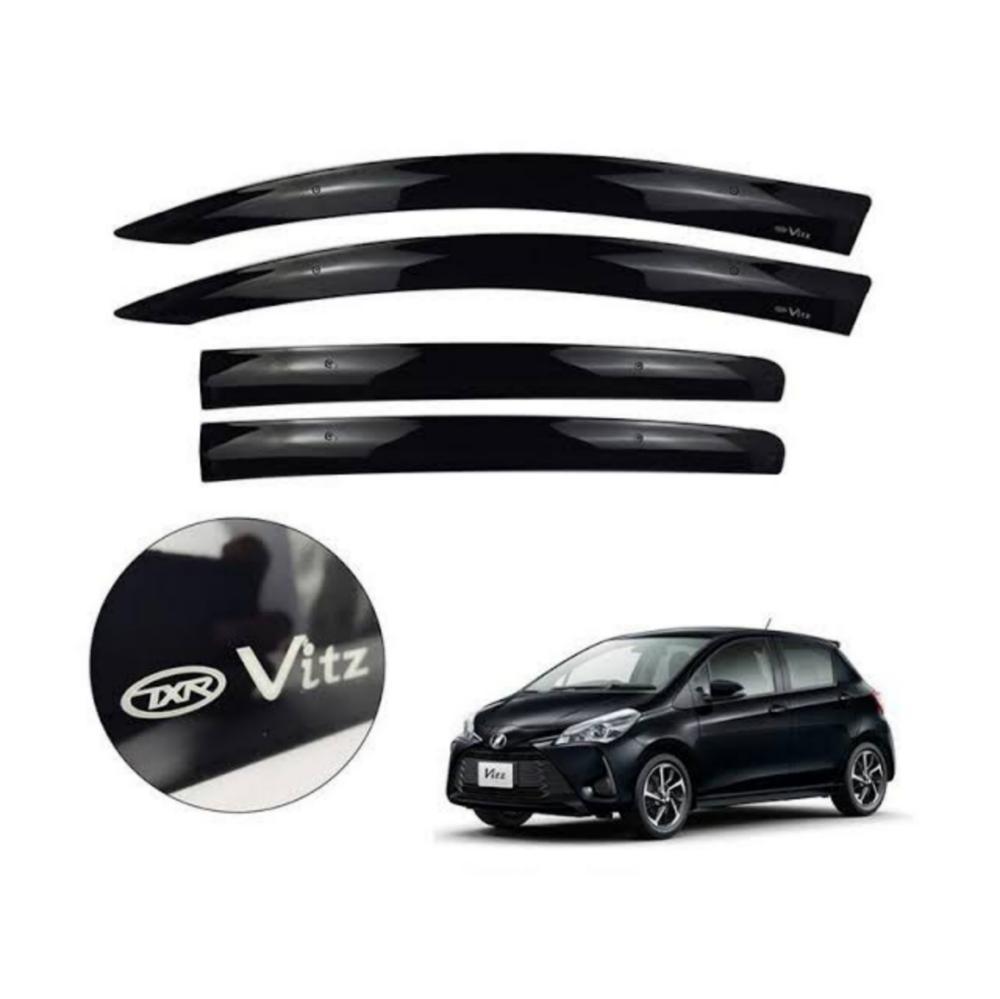 airpress/rain guards in black colour for vitz 4pc set