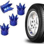 Tyre Tire Air Valve Cap crown style blue