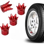 Tyre Tire Air Valve Cap crown style red