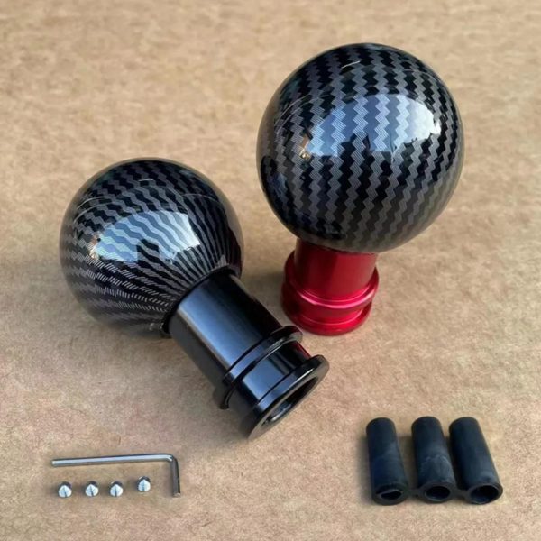 JDM Style carbon gear knob red