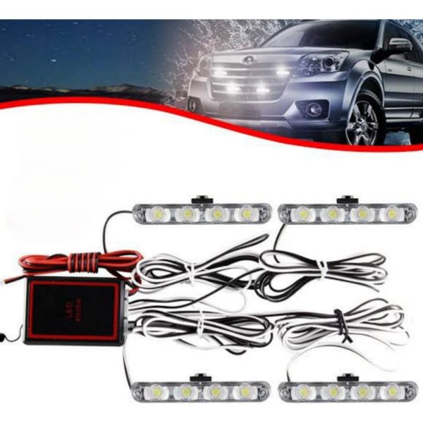 White Flasher Lights for car grill without remote