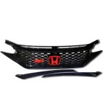 si grill for honda civic 2016-2021 in glossy black