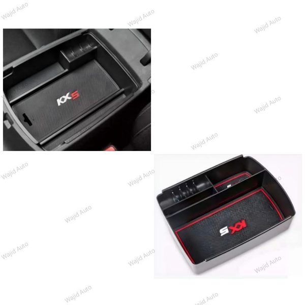 Black colour storage box for kia sportage.