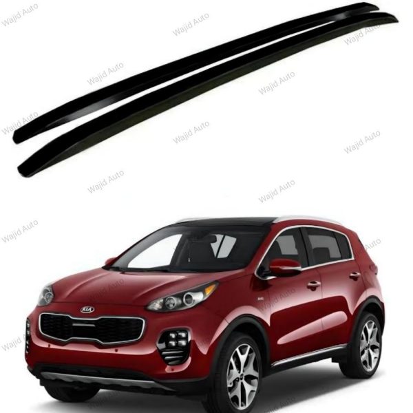 2pc set roof rails glossy black for kia sportage