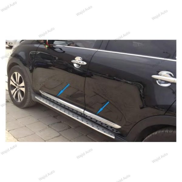 4pc set chrome door strips with kia sportage logo