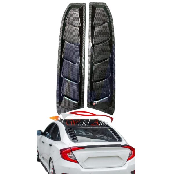 Honda civic x back screen louver 2pc in carbon fiber