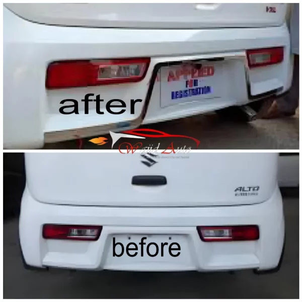 Rear bumper zig zag chrome trim alto 660cc 2019,2020,2021,2022,2023,2024,2025